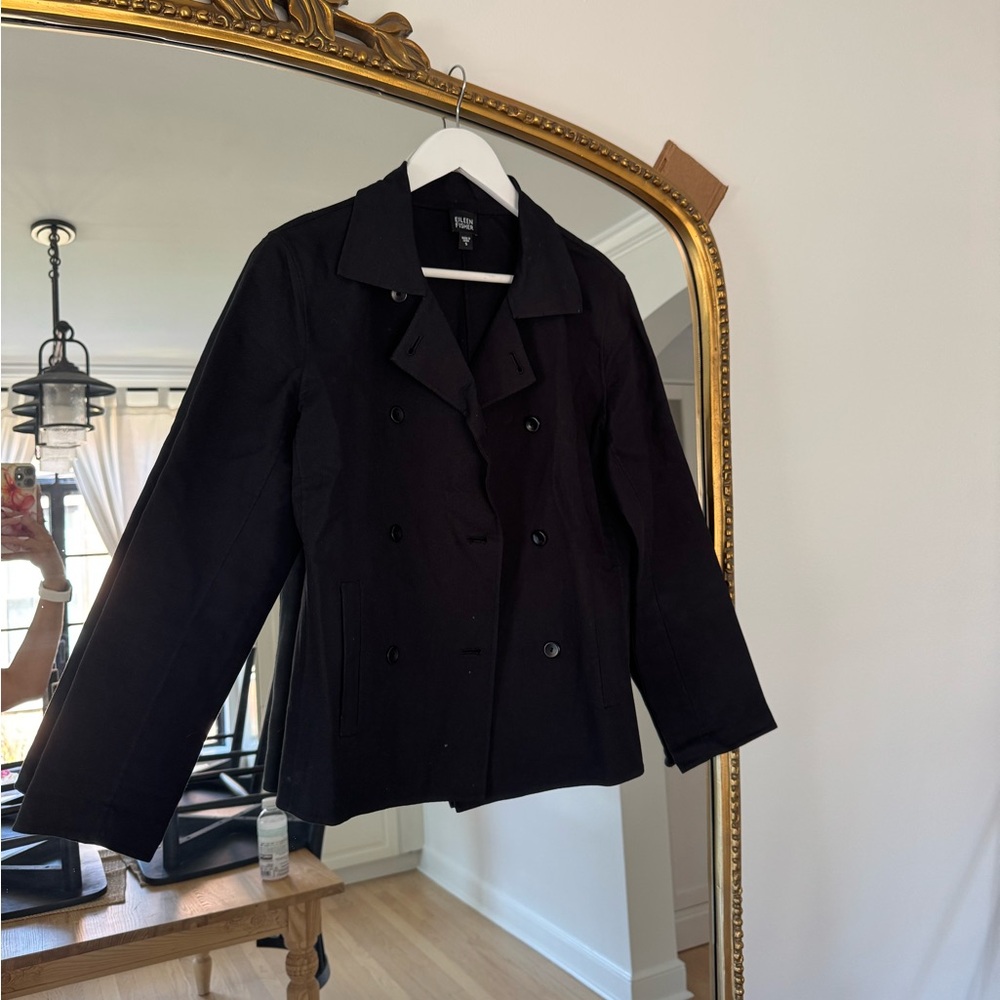 Eileen Fisher Black Pea Coat